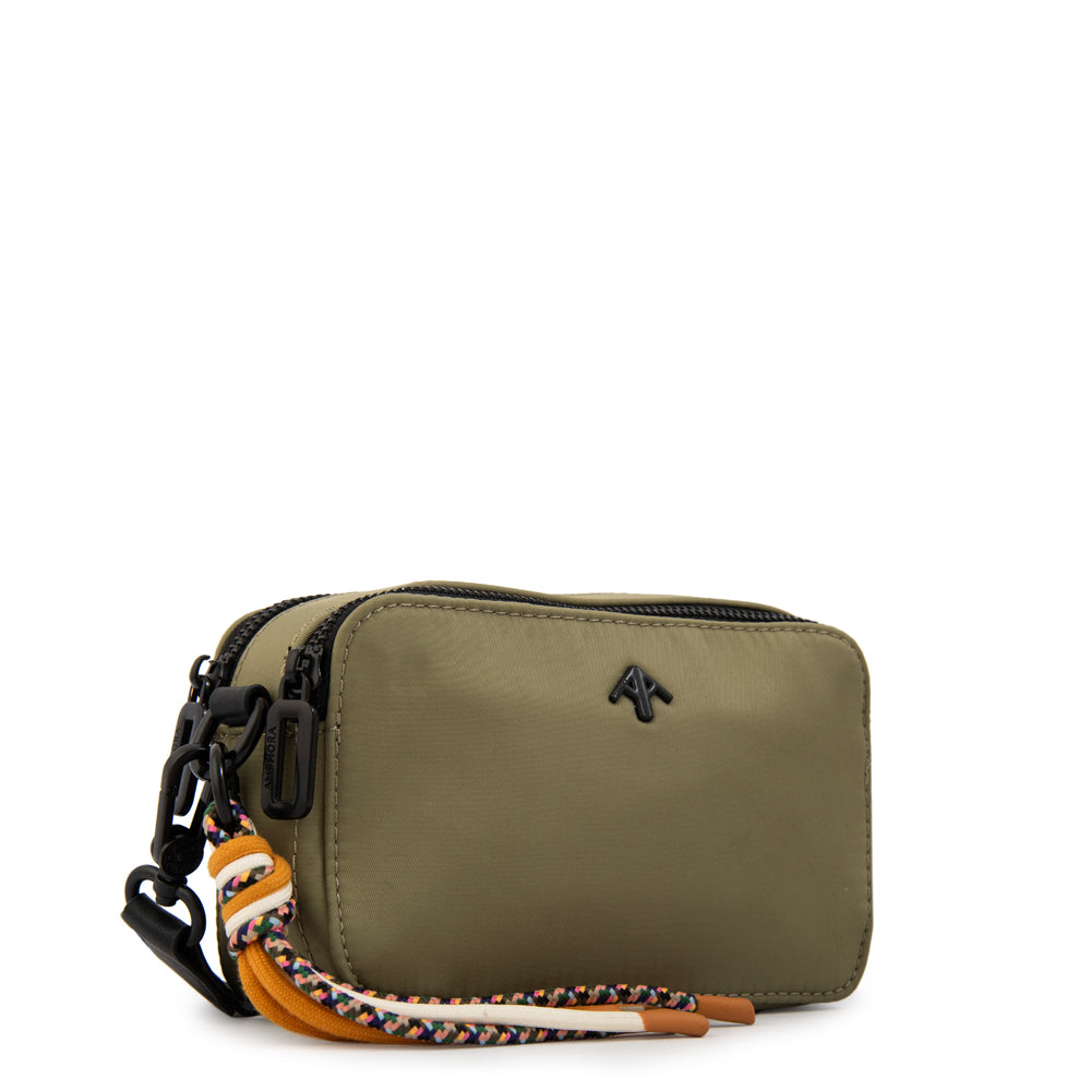 Cartera bandolera tina pequeña verde oliva