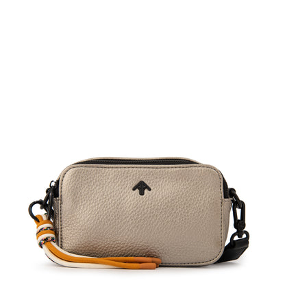 Cartera Bandolera tina pequeña plateado oscuro