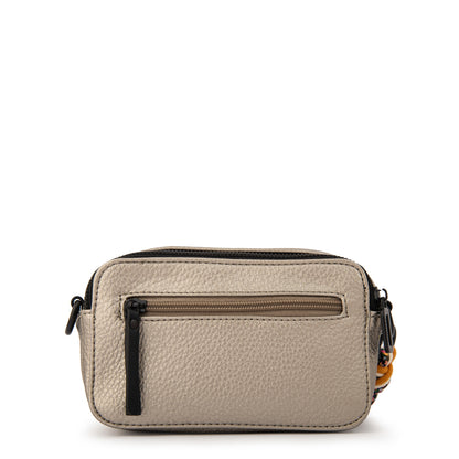 Cartera Bandolera tina pequeña plateado oscuro