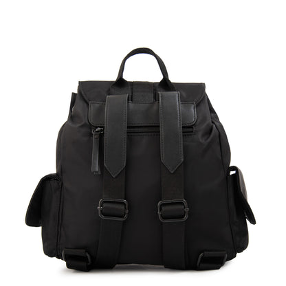 Mochila con tapa tina mediana negro