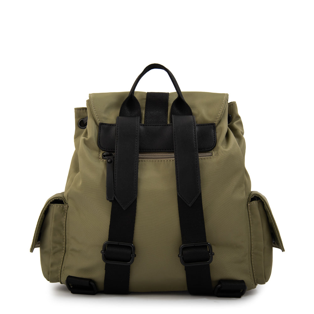 Mochila con tapa tina mediana verde oliva