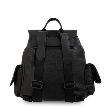 Mochila con tapa tina mediana negro especial