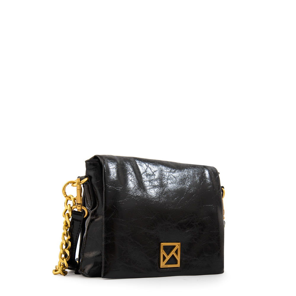 Cartera bandolera con tapa gilly pequeña negro