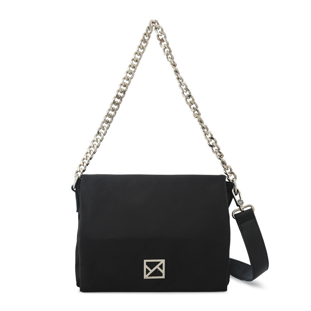Cartera bandolera con tapa gilly grande negro