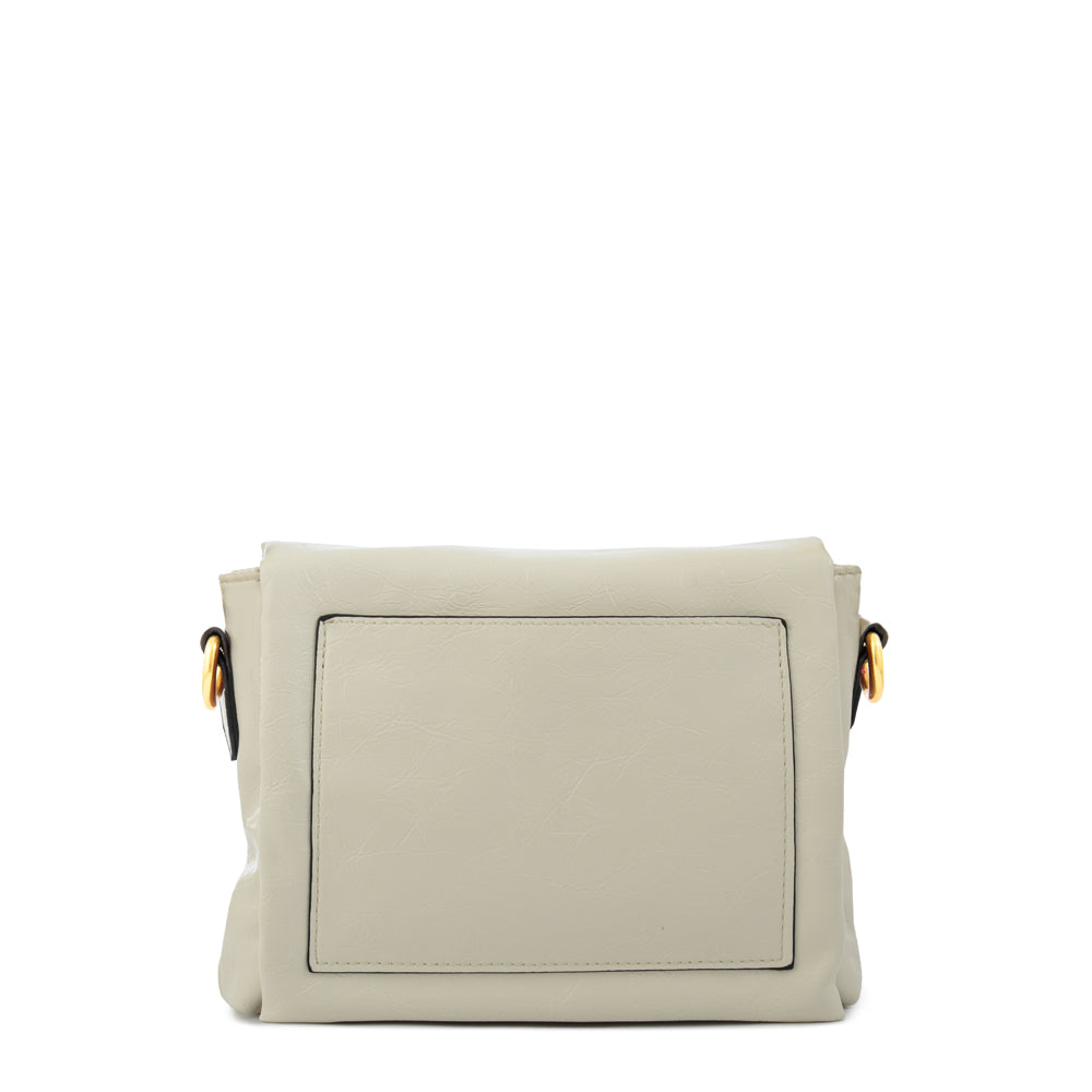 Cartera bandolera con tapa gilly grande blanco crudo