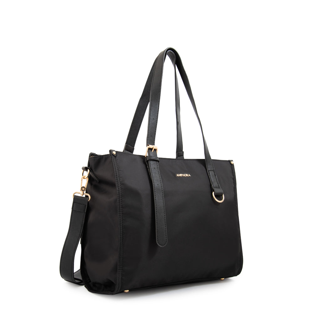 Cartera tote porta notebook fiorela grande negro