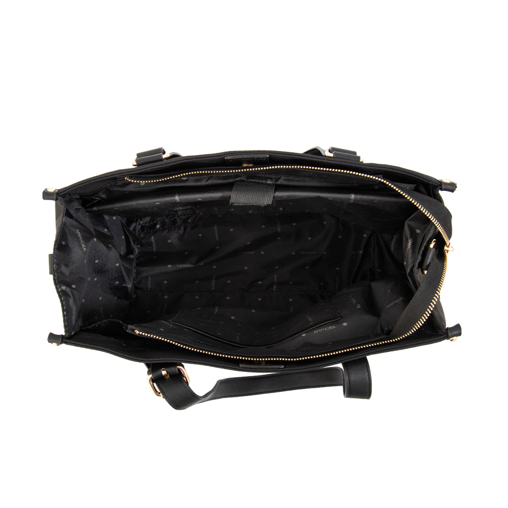 Cartera tote porta notebook fiorela grande negro