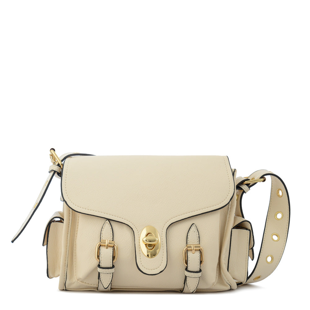 Cartera bandolera marifer mediana blanco crudo