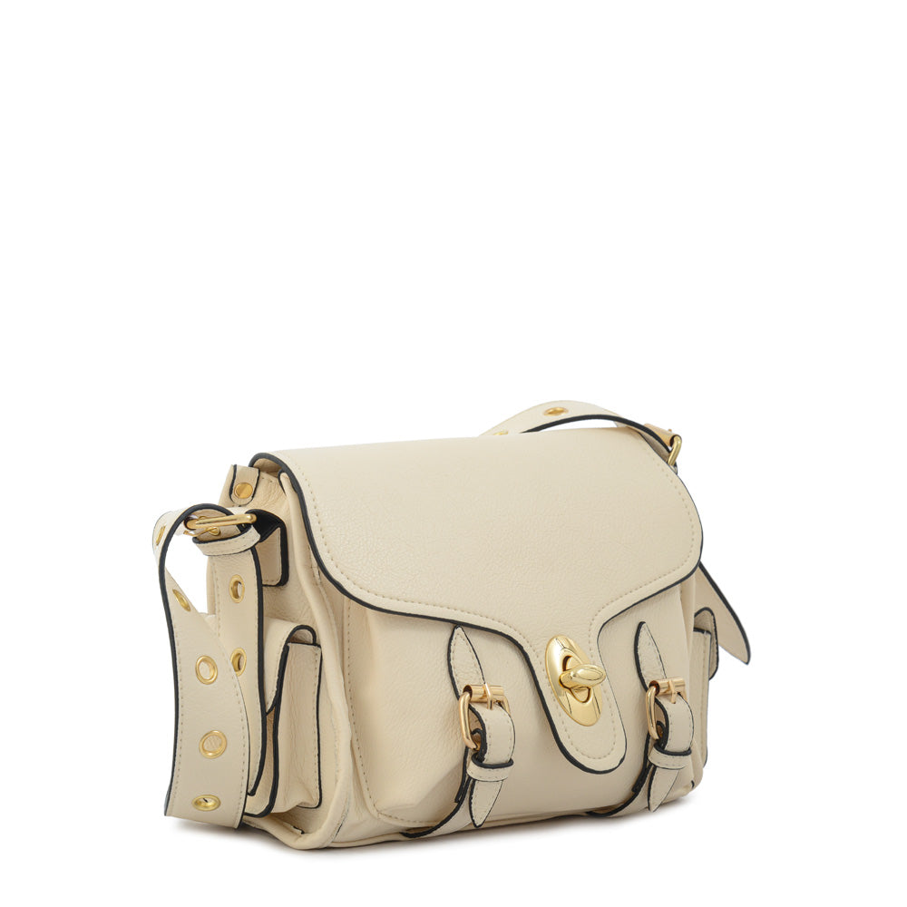 Cartera bandolera marifer mediana blanco crudo