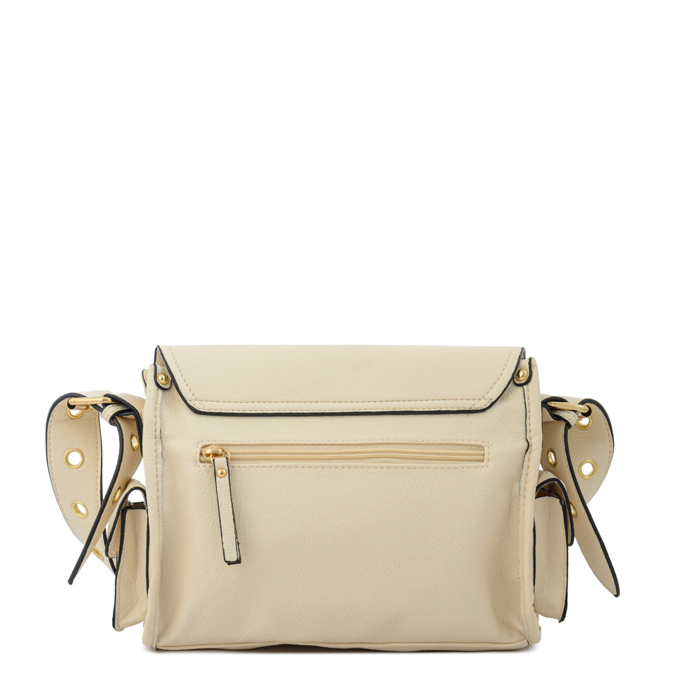 Cartera bandolera marifer mediana blanco crudo