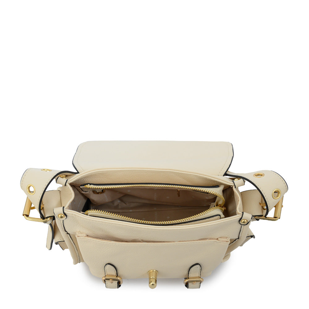 Cartera bandolera marifer mediana blanco crudo