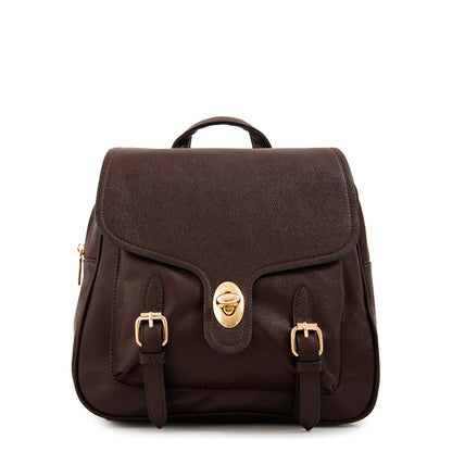 Mochila con tapa marifer mediana café oscuro