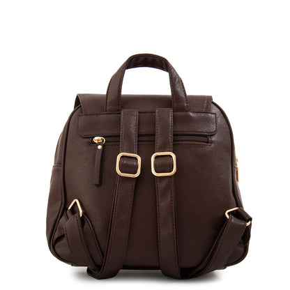 Mochila con tapa marifer mediana café oscuro