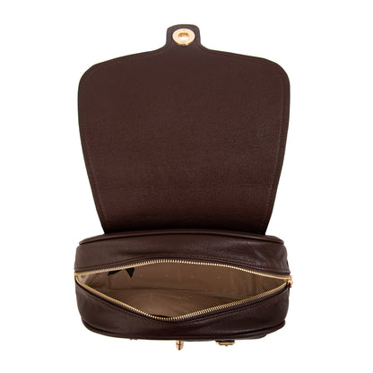 Mochila con tapa marifer mediana café oscuro