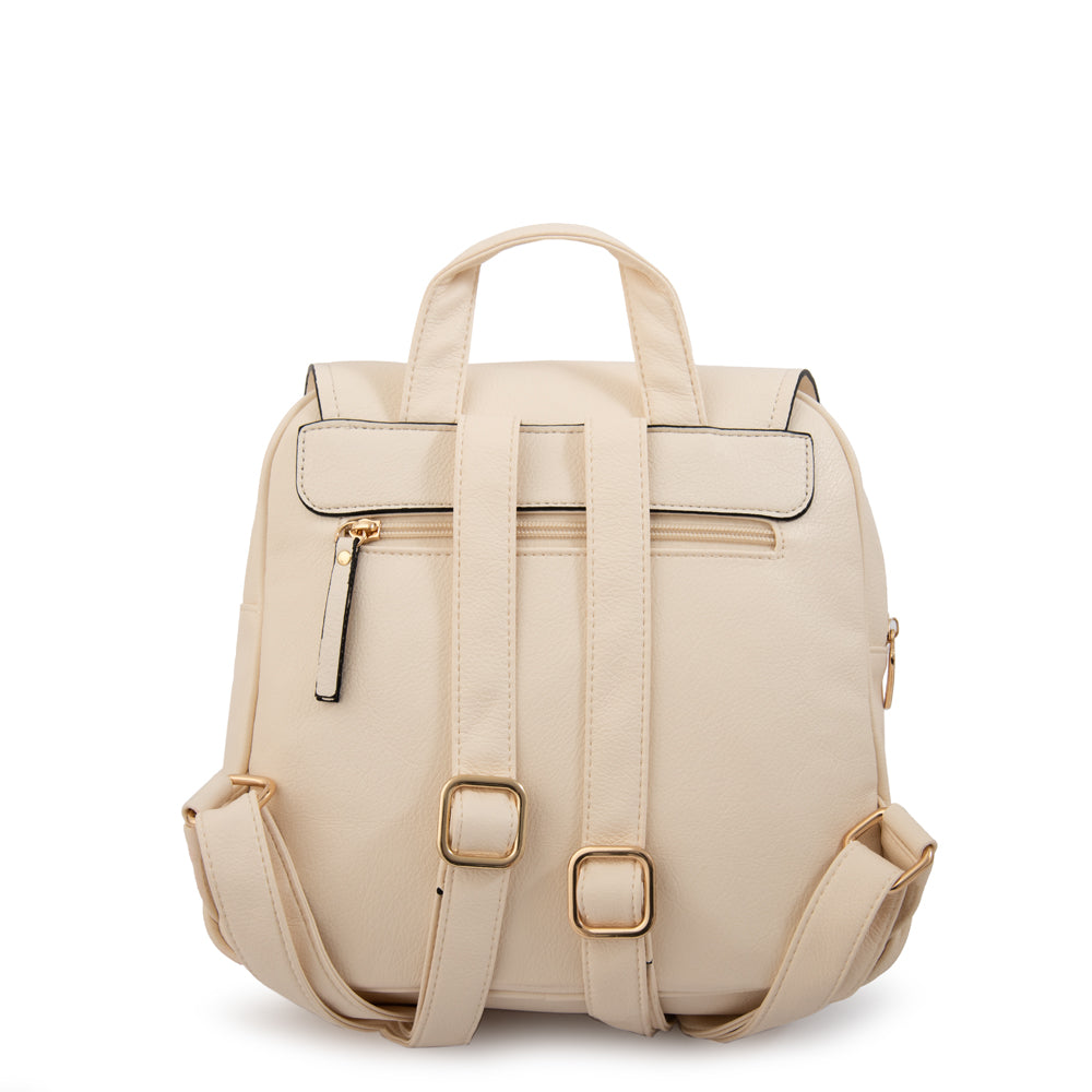 Mochila con tapa marifer mediana blanco crudo