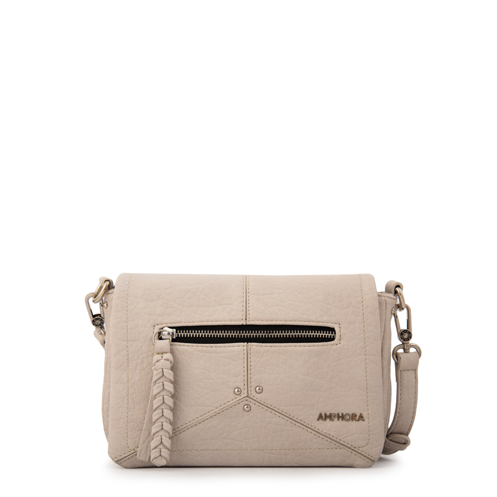 Cartera bandolera edith pequeña blanco crudo