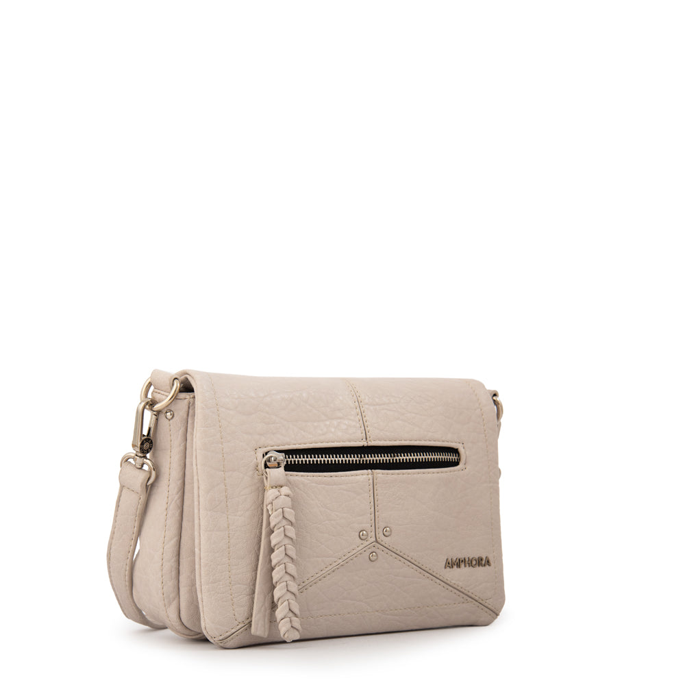 Cartera bandolera edith pequeña blanco crudo