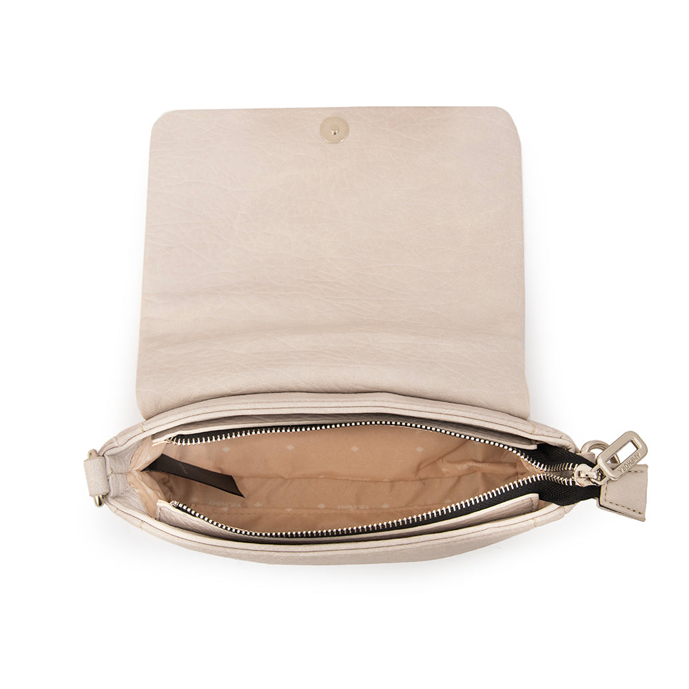 Cartera bandolera edith pequeña blanco crudo