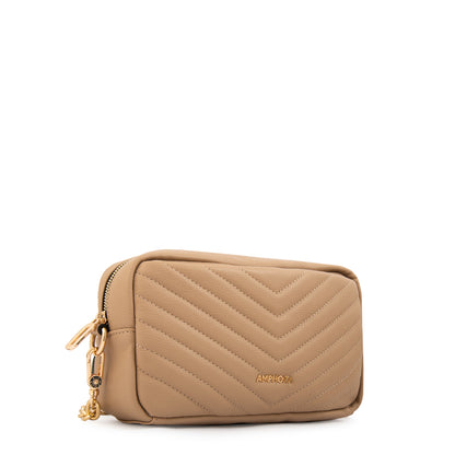Cartera Bandolera filomena pequeña beige oscuro