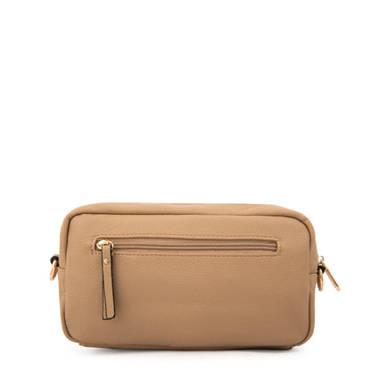 Cartera Bandolera filomena pequeña beige oscuro
