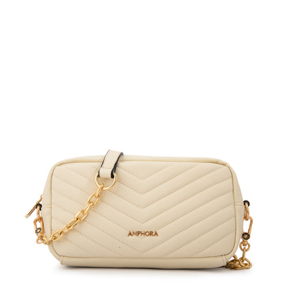 Cartera Bandolera filomena pequeña blanco crudo