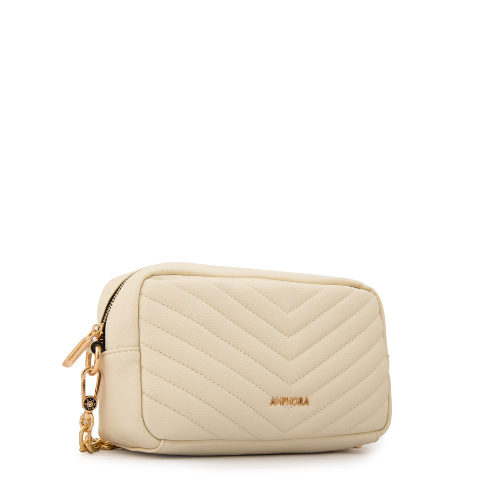Cartera bandolera filomena pequeña blanco crudo