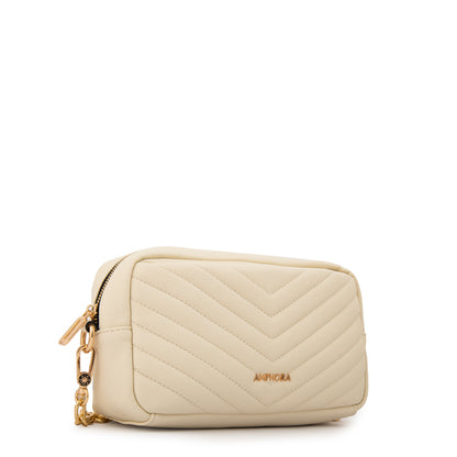 Cartera Bandolera filomena pequeña blanco crudo