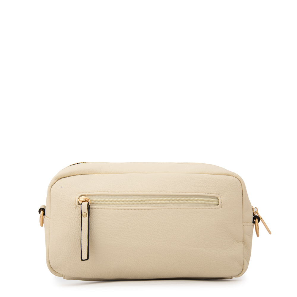 Cartera bandolera filomena pequeña blanco crudo