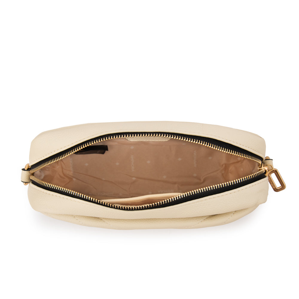 Cartera bandolera filomena pequeña blanco crudo
