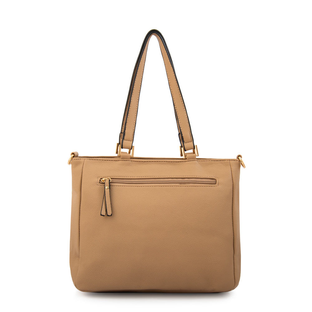 Cartera tote filomena mediana beige oscuro