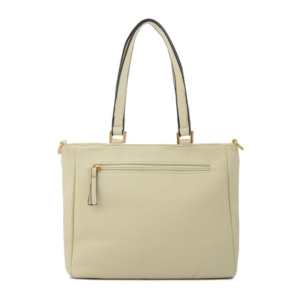 Cartera tote filomena mediana blanco crudo