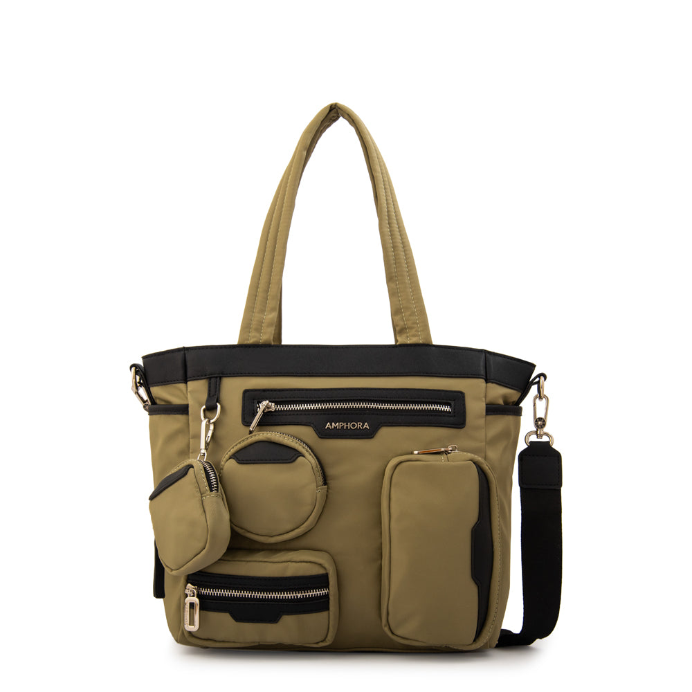 Cartera tote evany grande verde oliva