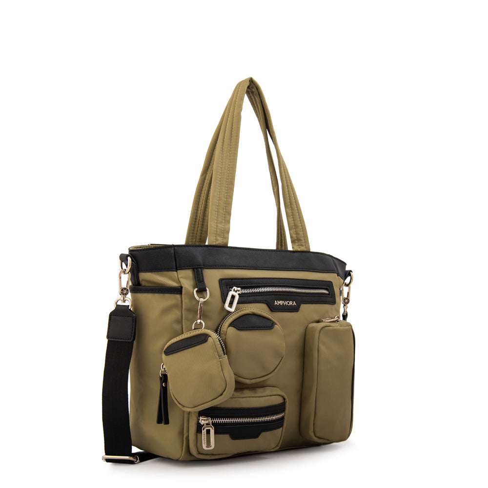 Cartera tote evany grande verde oliva