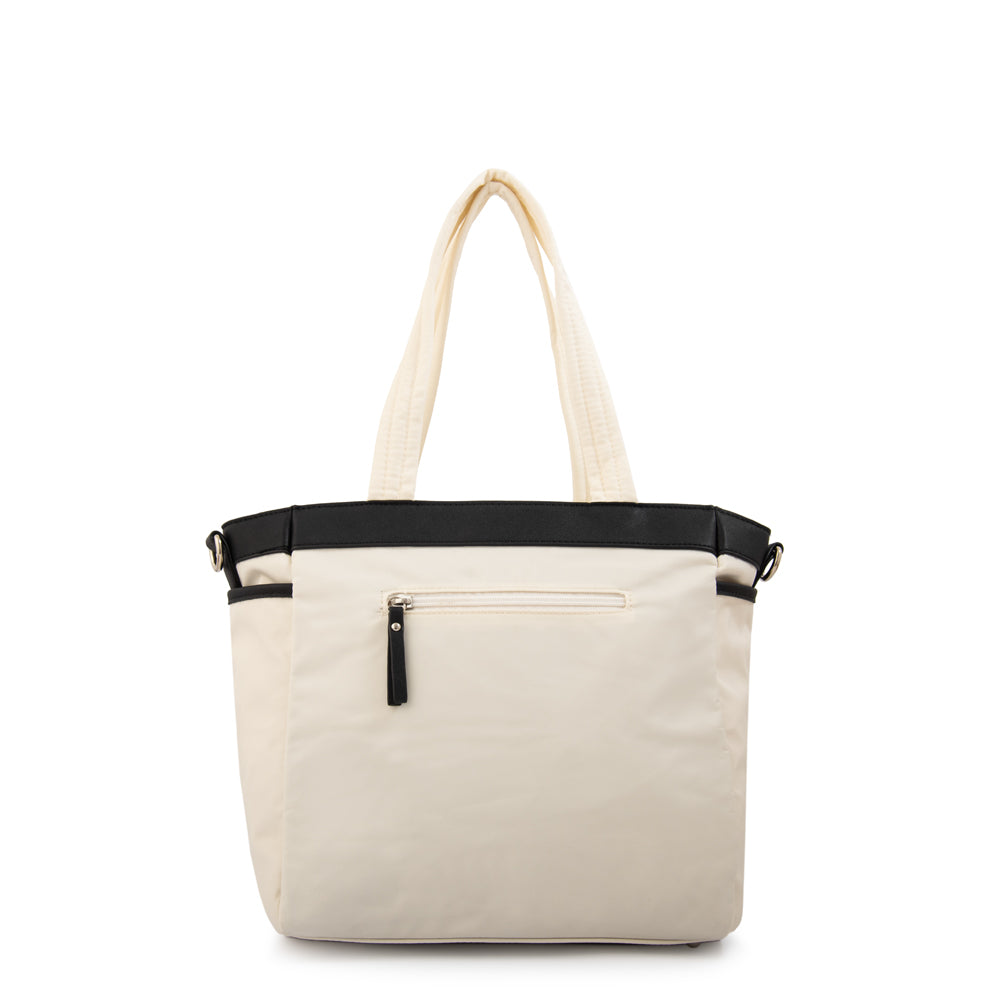 Cartera tote evany grande blanco crudo