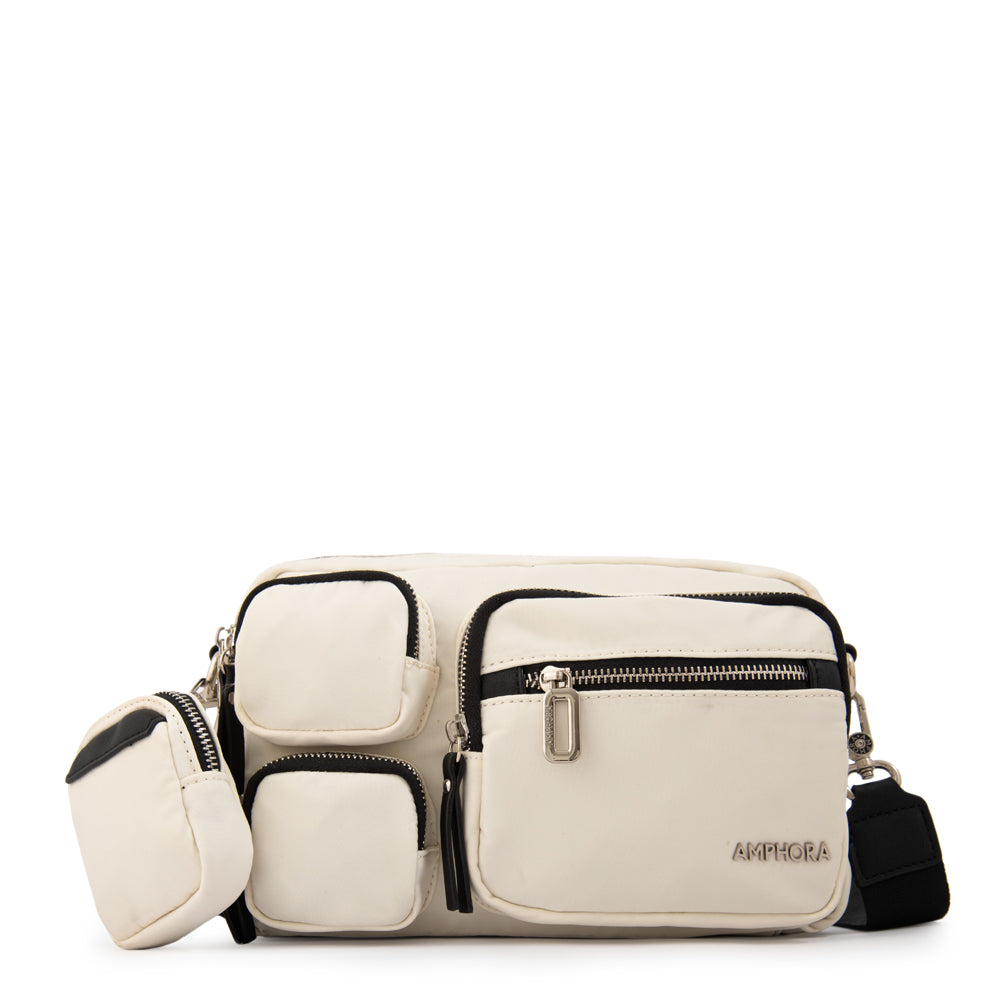 Cartera bandolera evany grande blanco crudo
