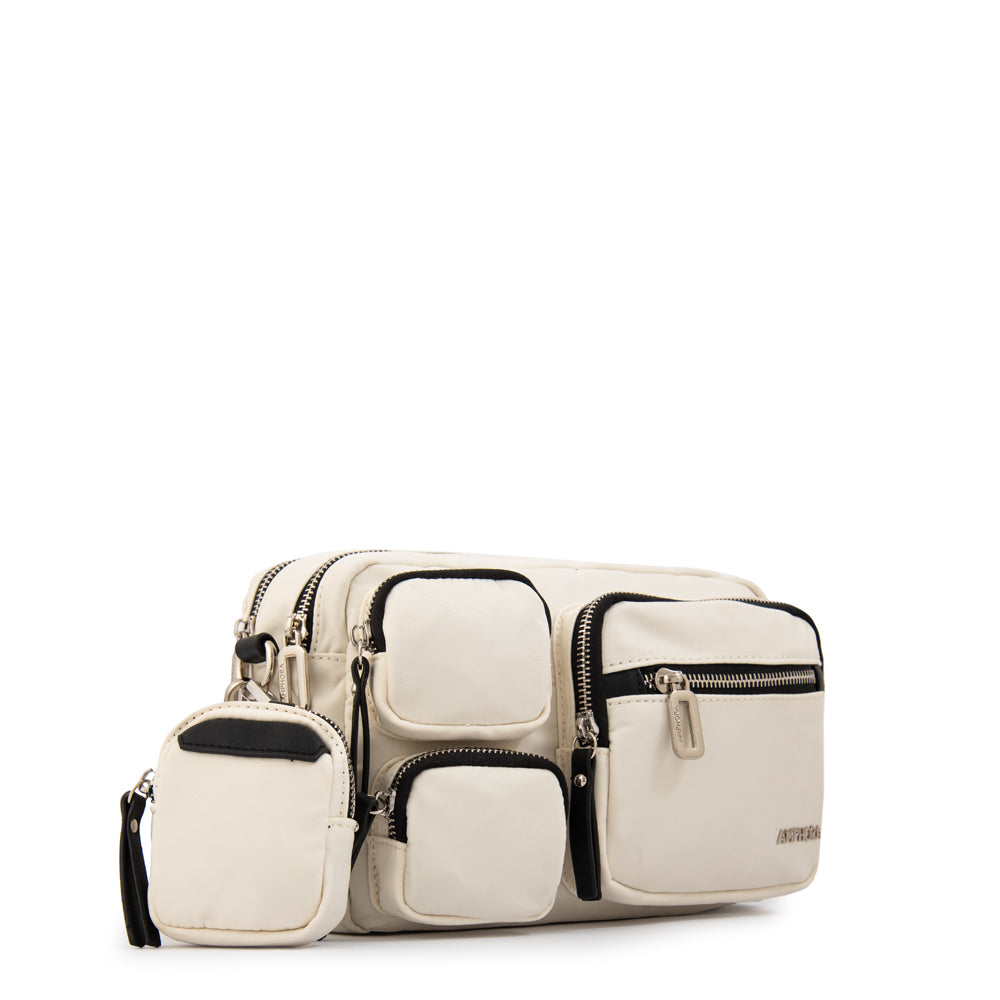 Cartera bandolera evany grande blanco crudo