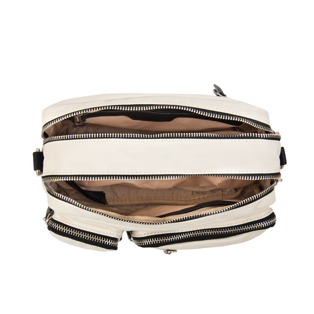Cartera bandolera evany grande blanco crudo