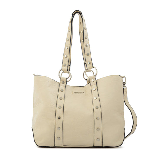 Cartera tote marlet mediana blanco crudo