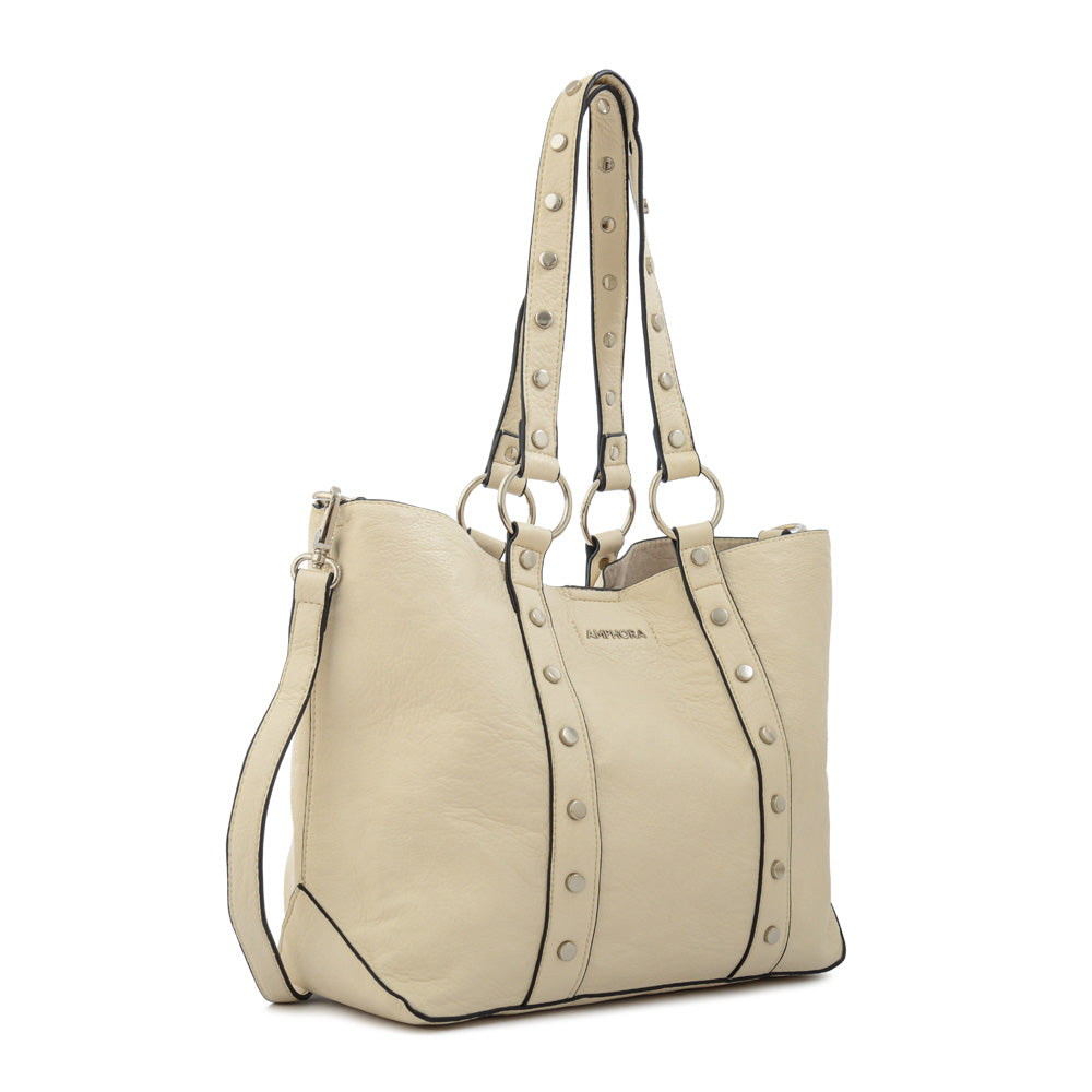 Cartera tote marlet mediana blanco crudo