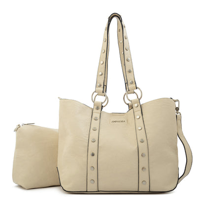 Cartera tote marlet mediana blanco crudo