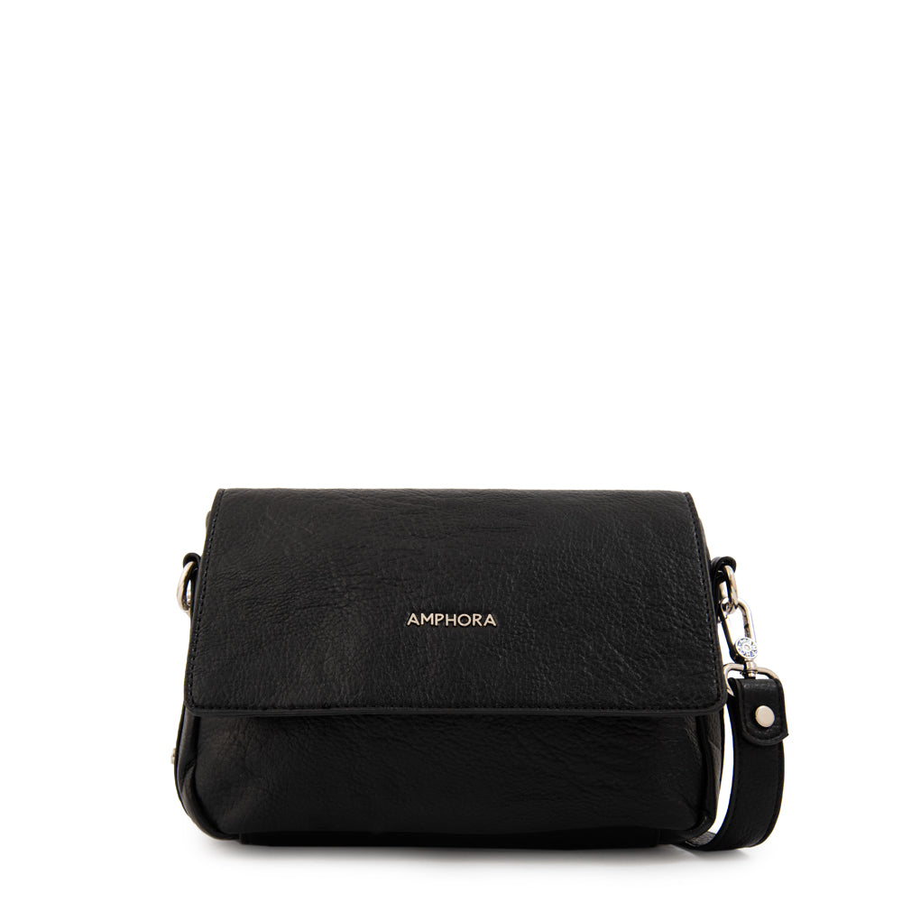 Cartera Bandolera con tapa marlet pequeña negro