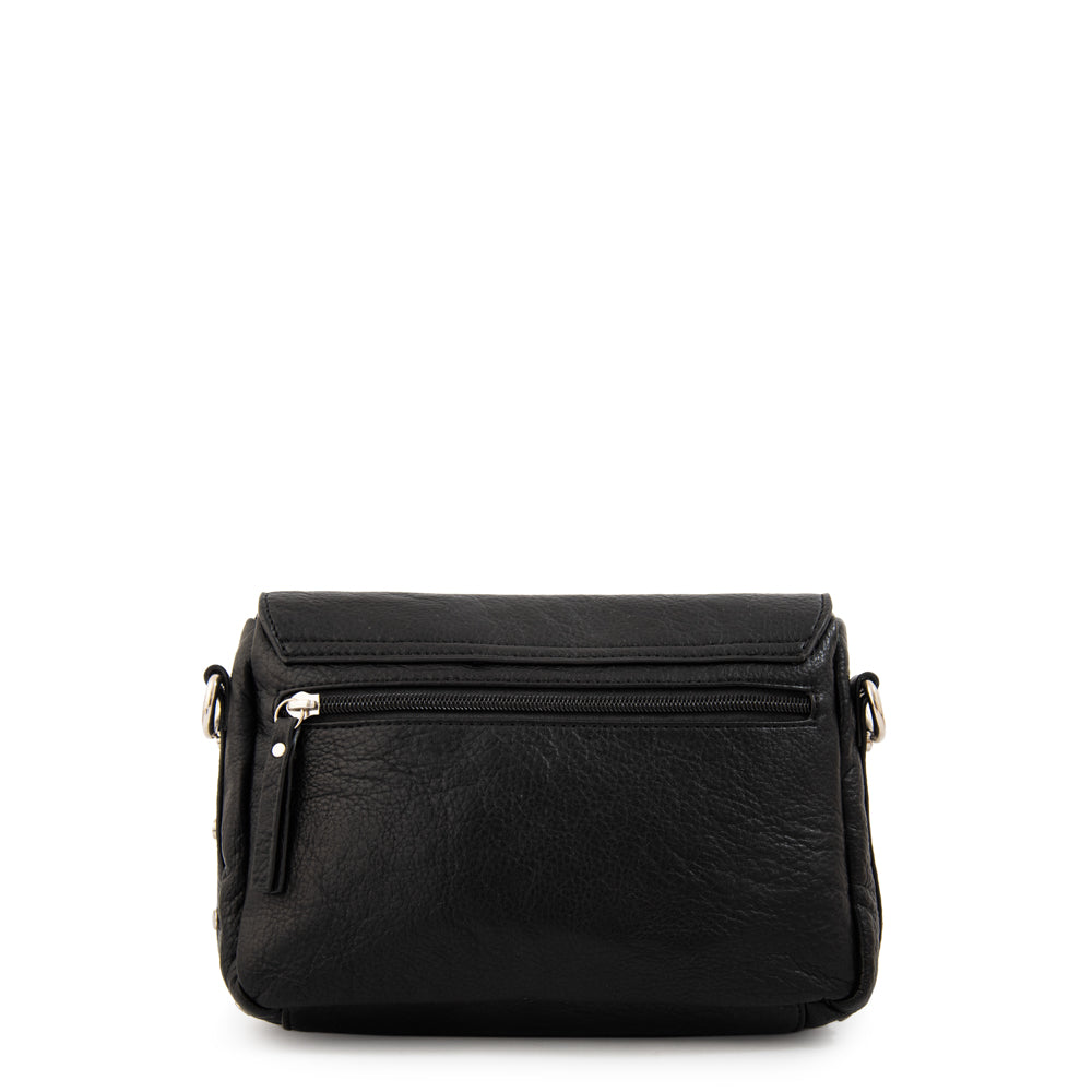 Cartera bandolera con tapa marlet pequeña negro