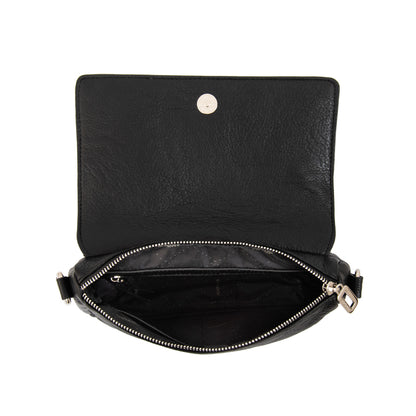 Cartera Bandolera con tapa marlet pequeña negro