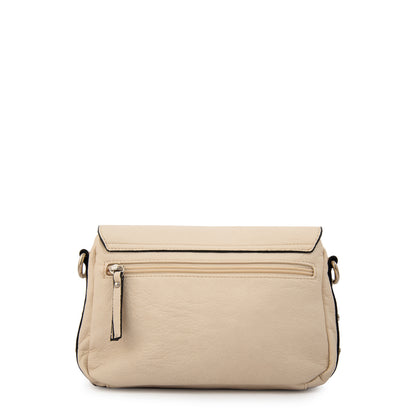 Cartera Bandolera con tapa marlet pequeña blanco crudo