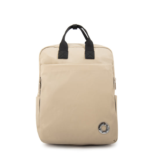 Mochila porta notebook donna grande beige