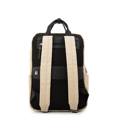 Mochila porta notebook donna grande beige