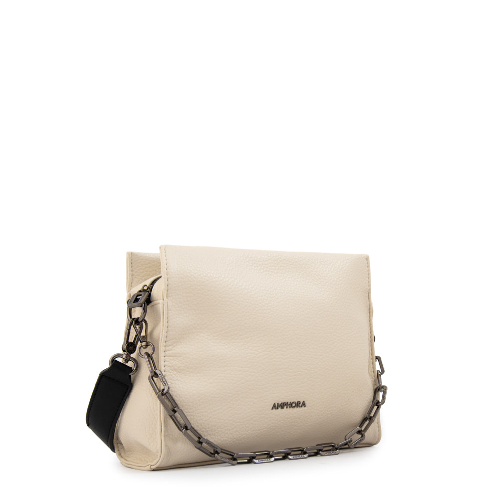 Cartera bandolera ivana pequeña blanco crudo