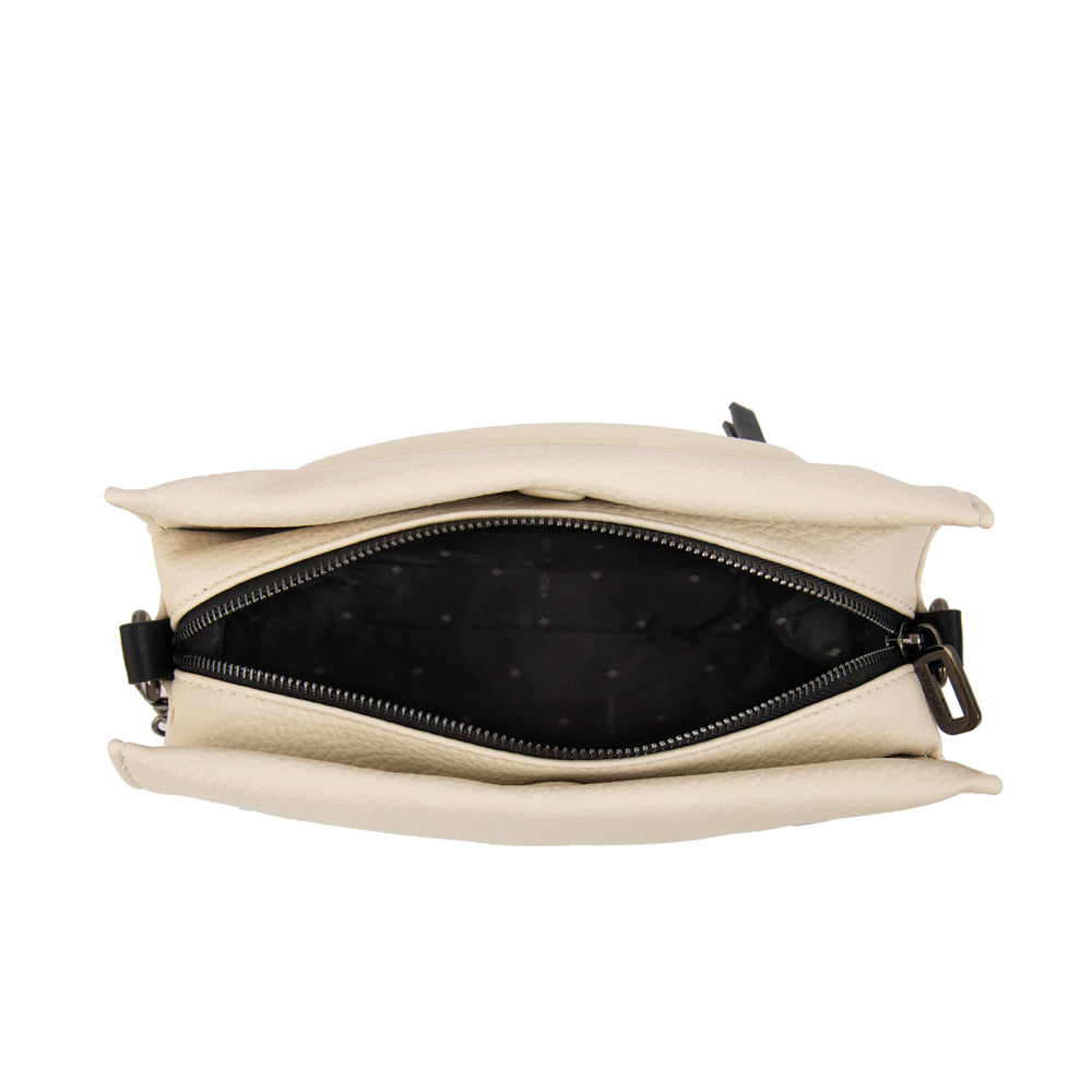 Cartera bandolera ivana pequeña blanco crudo