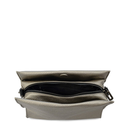 Cartera Bandolera ivana pequeña plateado oscuro