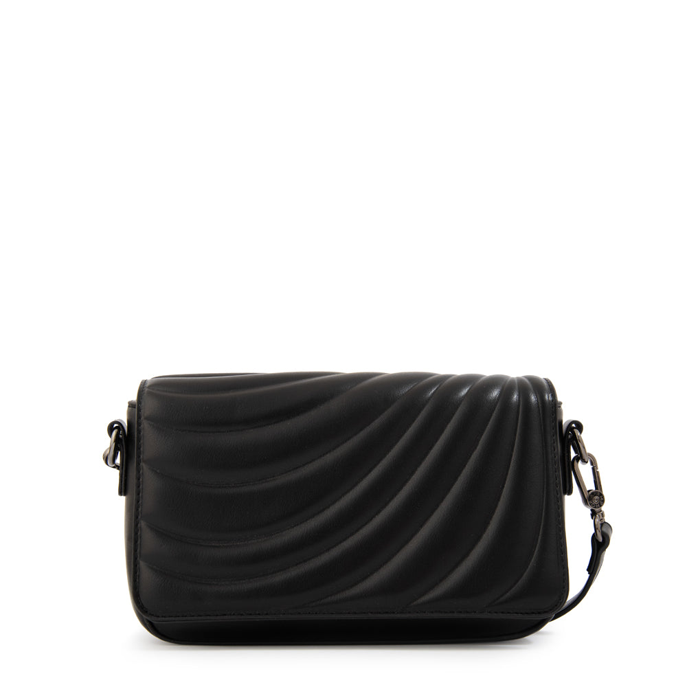 Cartera Bandolera con tapa ocean mediana negro